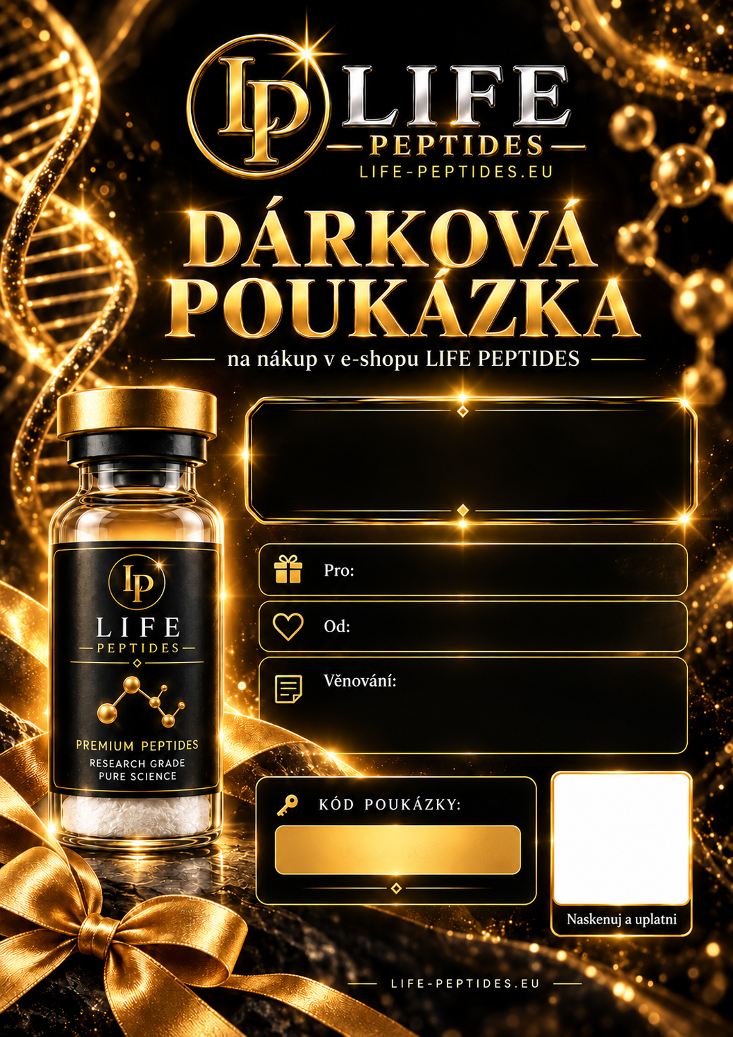 Dárková poukázka LIFE PEPTIDES